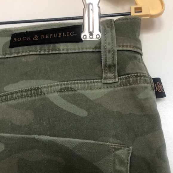 Rock & Republic camo crop/ankle jeans/pants | Sz 8 26-27.5” inseam - Picture 7 of 12